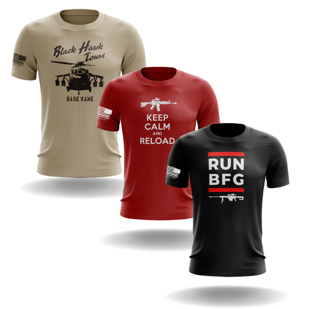 Gun Style T-shirts - 3 Pack