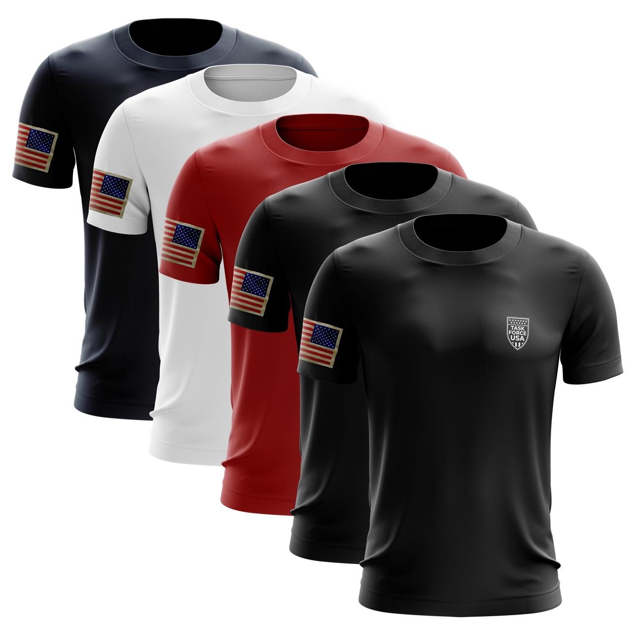 T-Shirt - Bundle 5 ea (Red, White, Blue & 2 Black)