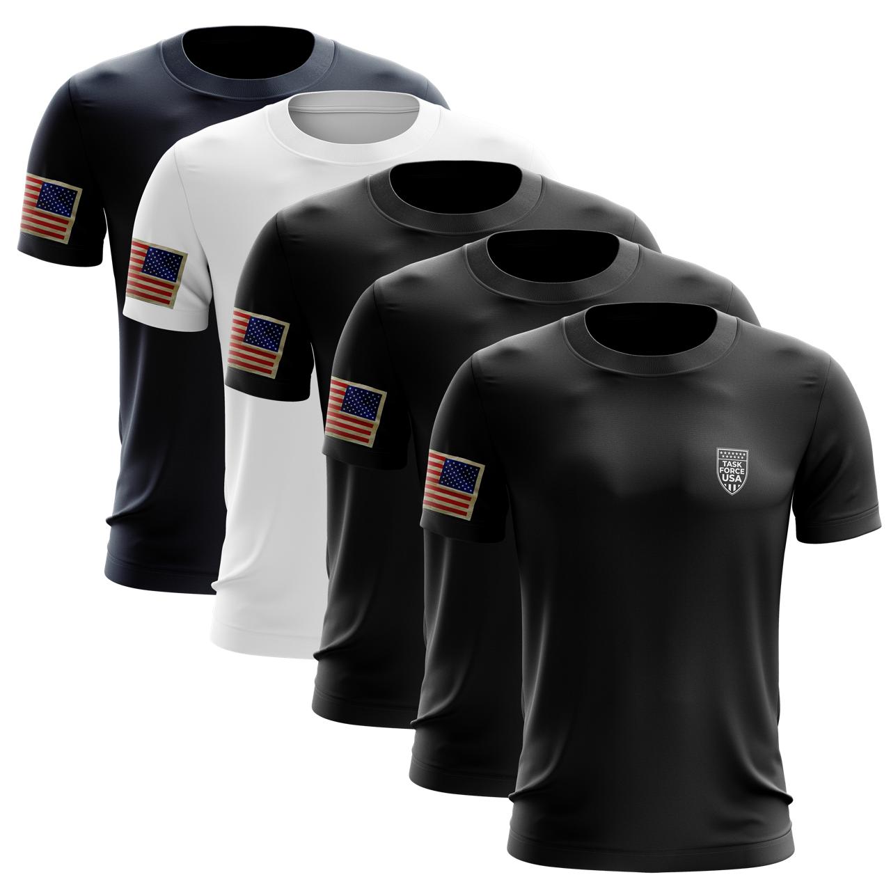 T-Shirt - Bundle 5 ea (White, Blue & 3 Black)